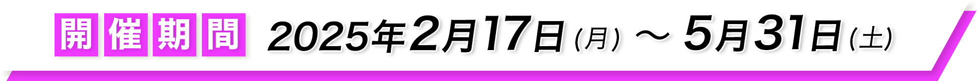 開催期間 2025年2月17日(月)〜5月31日